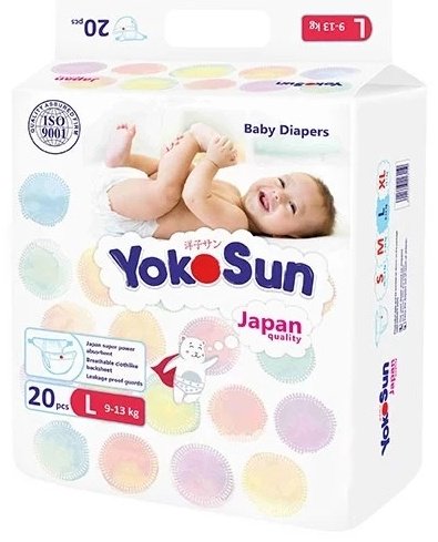 Подгузники Yokosun L, 20 шт купить,NaN