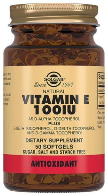 Solgar Vitamin E 100 IU капсулы 50 шт купить,NaN