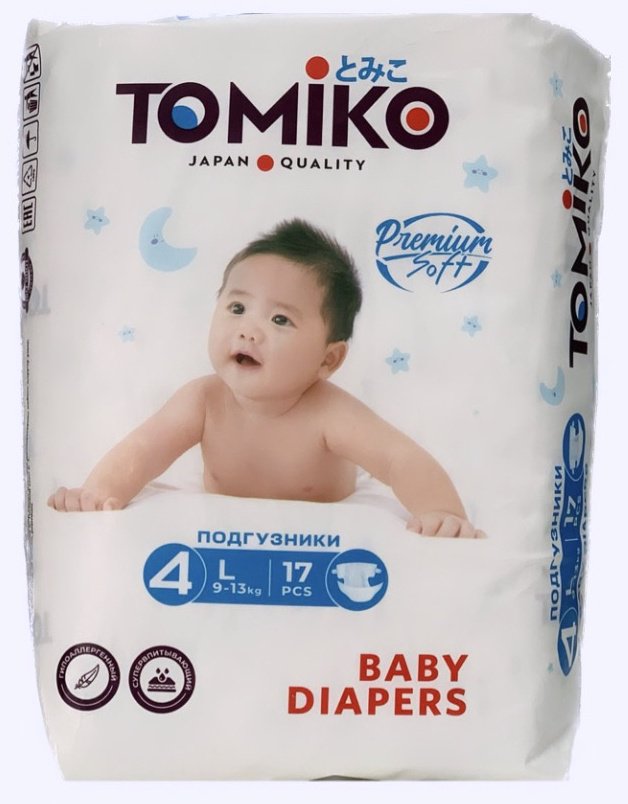 Подгузники Tomiko L, 4, 17 шт купить,NaN