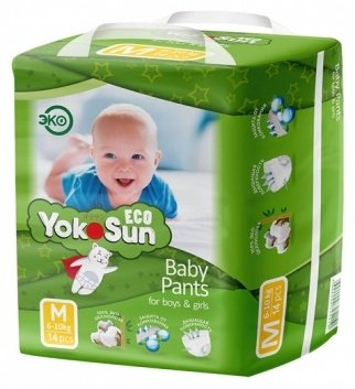 Подгузники-трусики Yokosun M, 14 шт купить,NaN