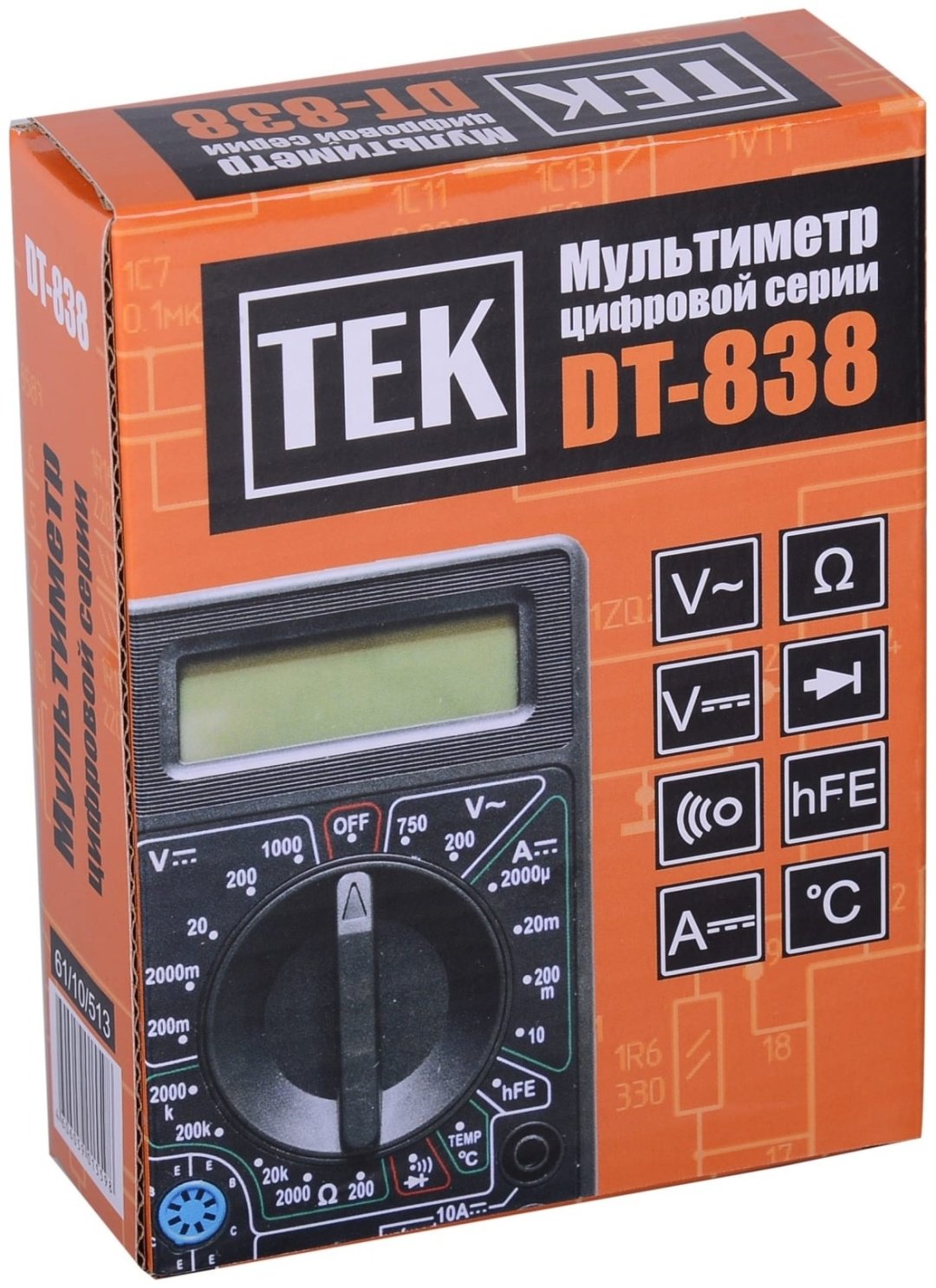 ТЕК мультиметр DT 838 61/10/513, цифровой