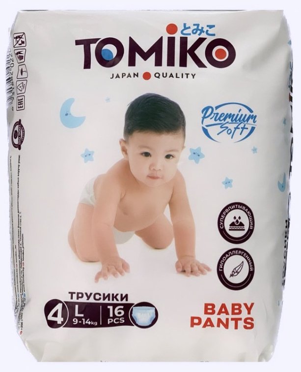 Подгузники-трусики Tomiko Premium L, 4, 16 шт