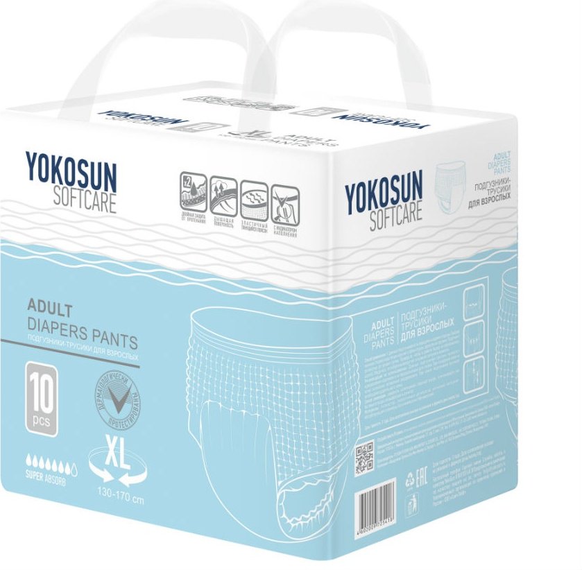Yokosun Softcare Adult подгузники трусы XL 10 шт