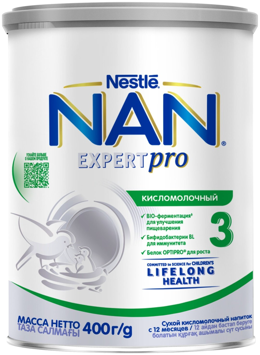 NAN Expertpro Кисломолочный 3 12 месяцев 400 г купить,NaN