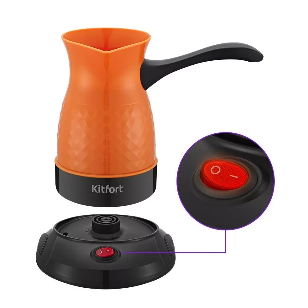 Электрическая турка Kitfort КТ-7130-2 чёрно-оранжевая - ForteMarket Электрическая турка Kitfort КТ-7130-2 чёрно-оранжевая купить,0