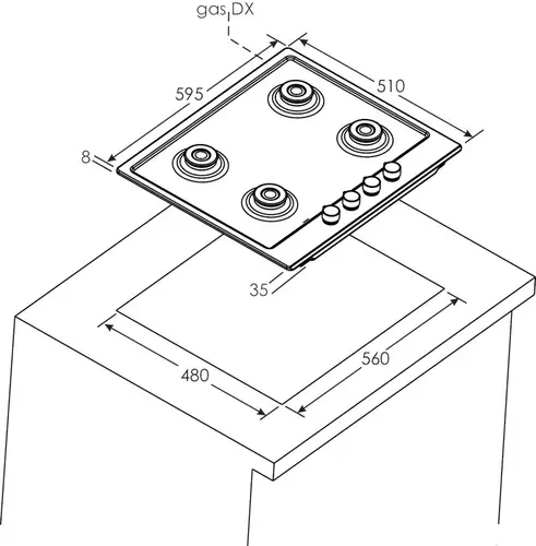 Газовая варочная поверхность Candy CHW6D4WX серая