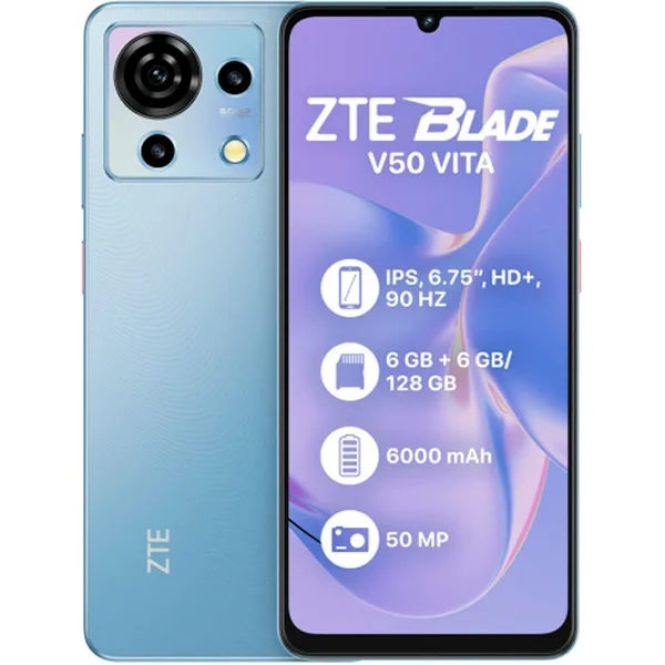 Смартфон ZTE Blade V50 Vita 6/128Gb Blue + Подарок Смартфон ZTE Blade A51 3/64Gb Black купить,NaN