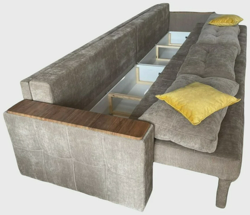 Диван DivanvAlmaty Глория 400x100 см коричнево-бежевый