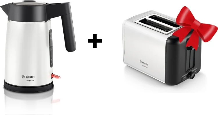 Электрочайник Bosch TWK5P471 + тостер Bosch TAT3P421