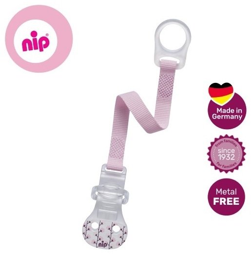 Держатель пустышки NIP 1370013, 1 шт, розовый купить,NaN