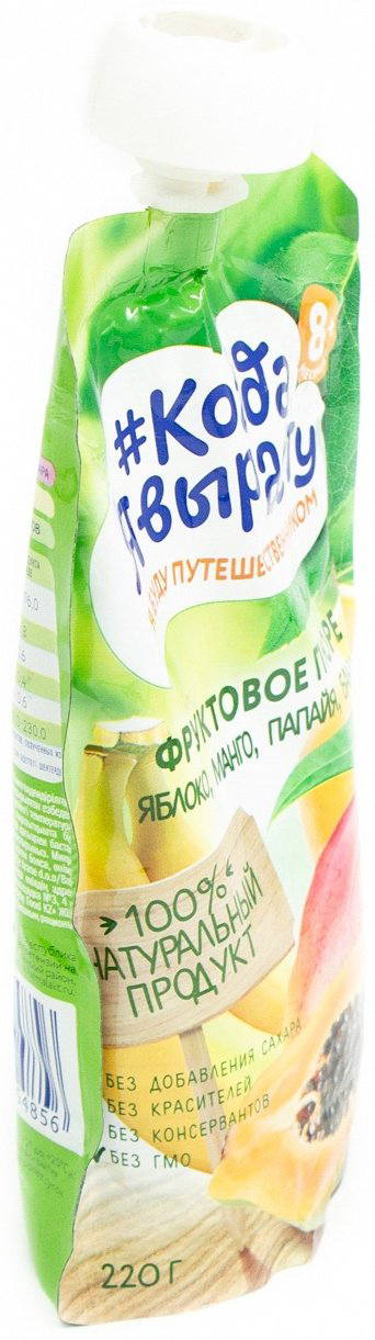 Детское пюре Когда я вырасту манго, яблоко, банан, папайя 220 г, с 8 месяцев купить,NaN