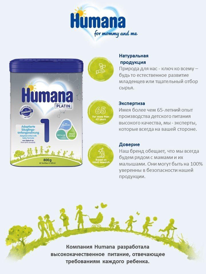 Humana Platin 1 с рождения 800 г купить,NaN