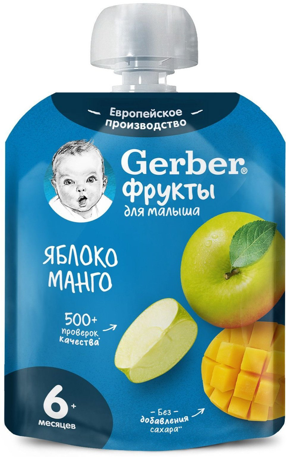 Детское пюре Gerber Gerber фрукты для малыша "яблоко манго" 90 г, с 6 месяцев купить,NaN