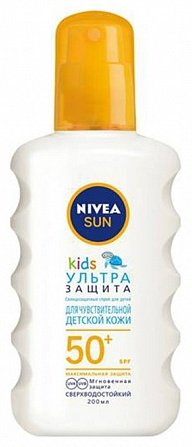 NIVEA Kids Ультра Защита спрей солнцезащитный для тела 200 мл купить,NaN