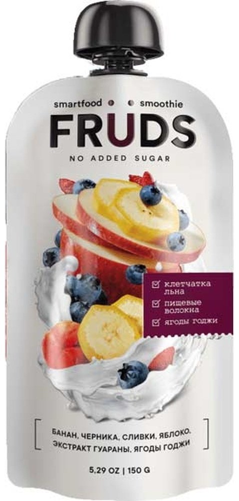 Детское пюре Fruit яблоко, банан, черника 150 г, с 10 месяцев купить,NaN