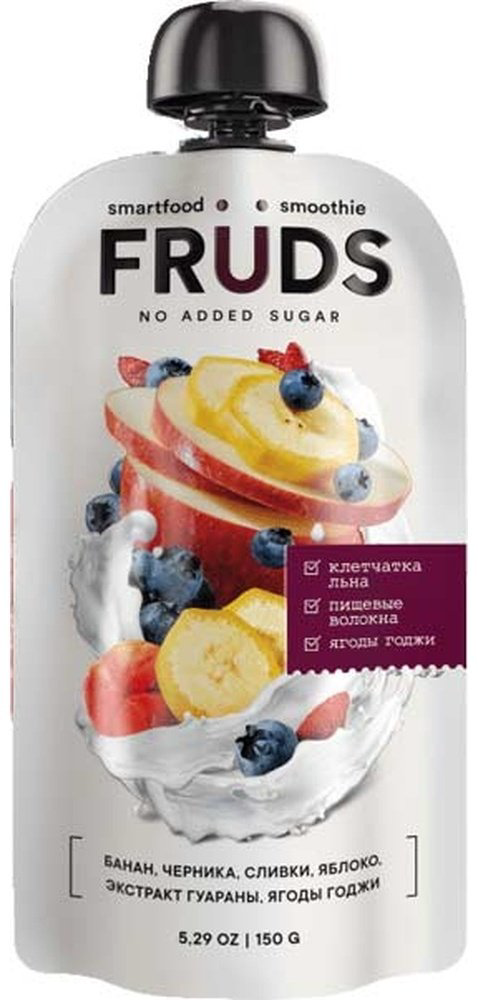 Детское пюре Fruit яблоко, банан, черника 150 г, с 10 месяцев купить,NaN
