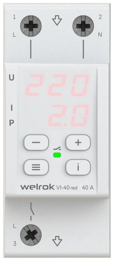 WELROK реле контроля напряжения VI-40 red