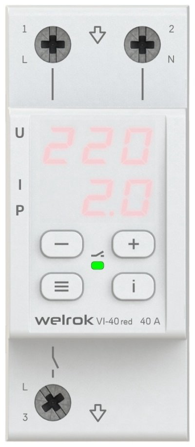 WELROK реле контроля напряжения VI-40 red