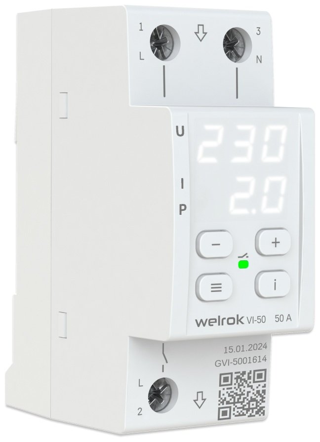 WELROK реле контроля напряжения 51500000 W AC 220 В 50 А, кол-во фаз : 1