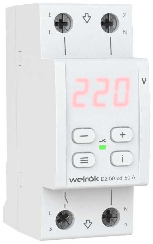 WELROK реле контроля напряжения D2-50 red