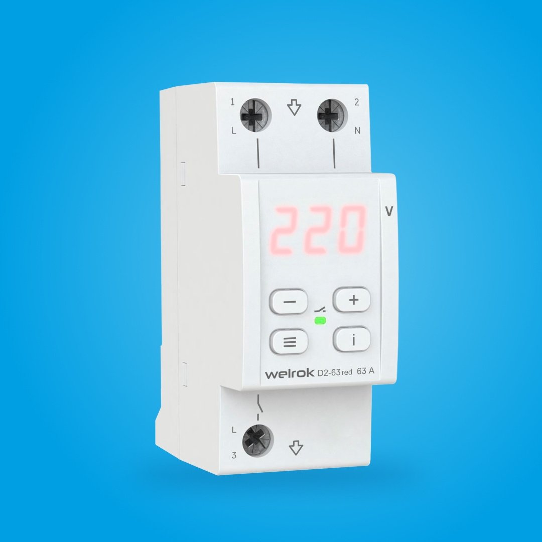 WELROK реле контроля напряжения D2-63 red