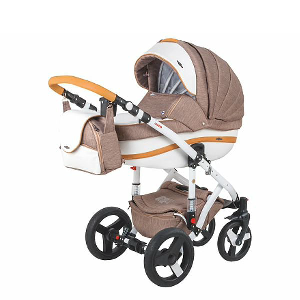 Коляска Adamex 2в1 Vicco R3 бело-коричневая  купить,NaN