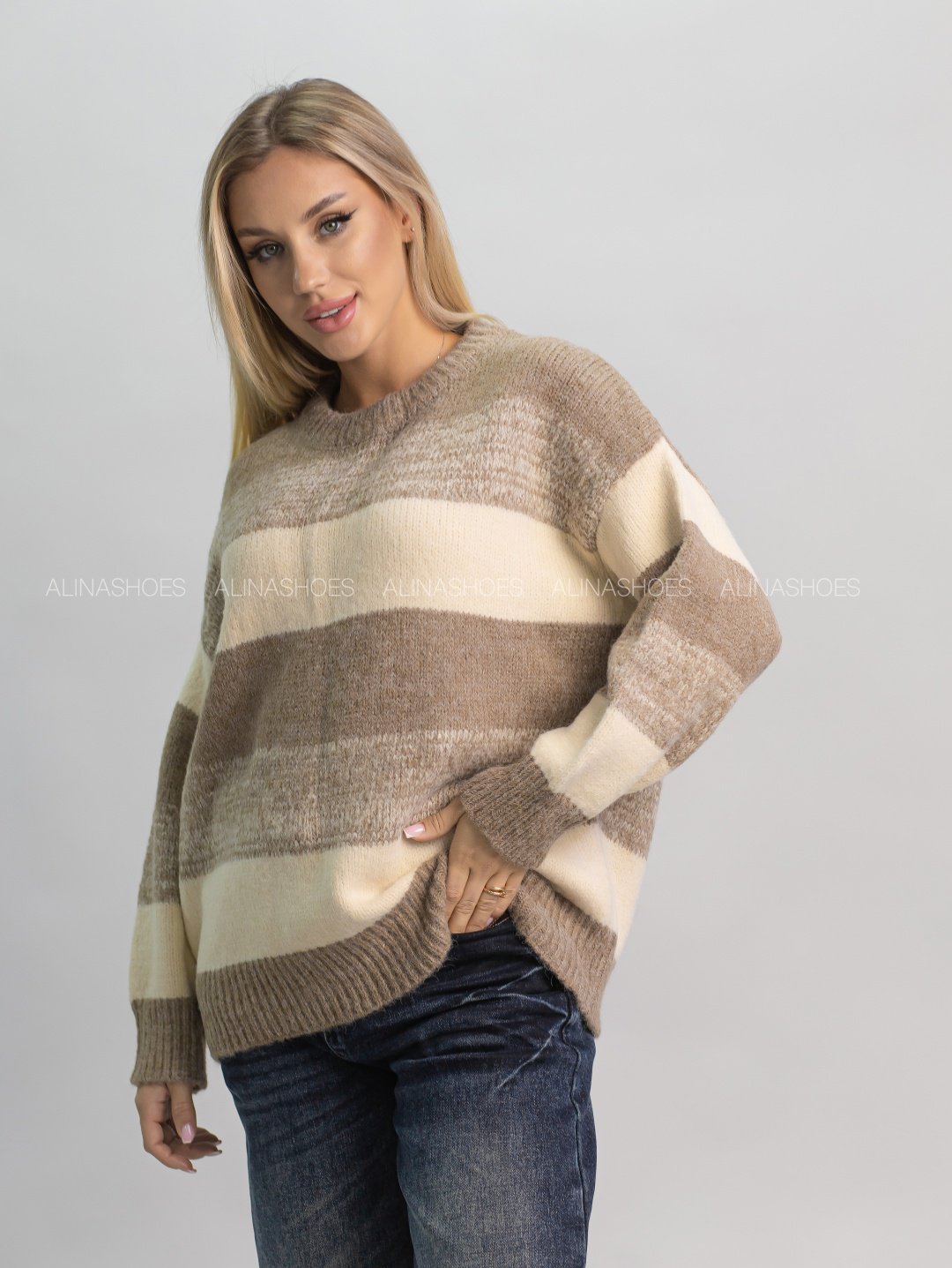 Джемпер alinashoes бежевый купить,NaN
