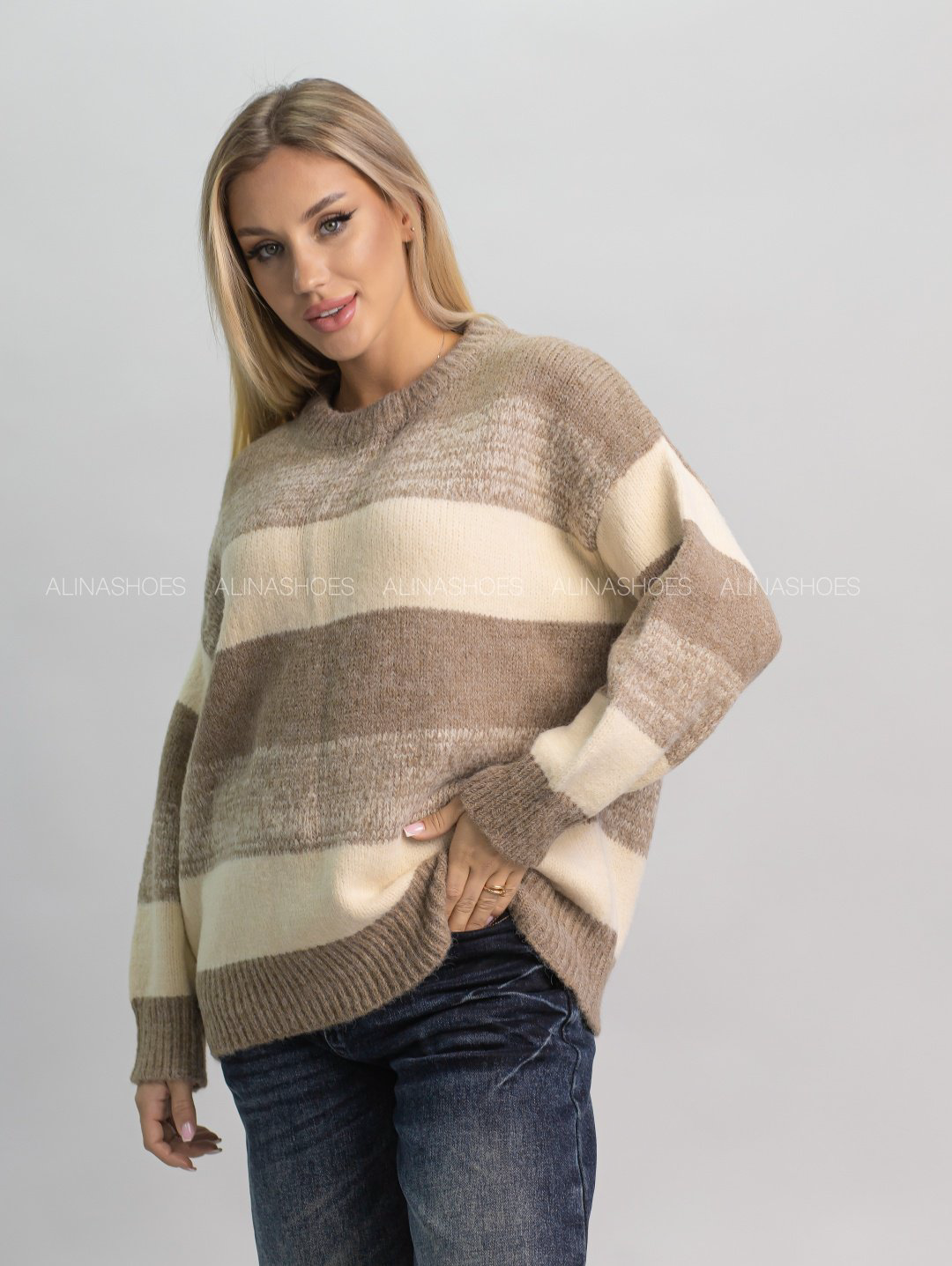 Джемпер alinashoes бежевый купить,NaN
