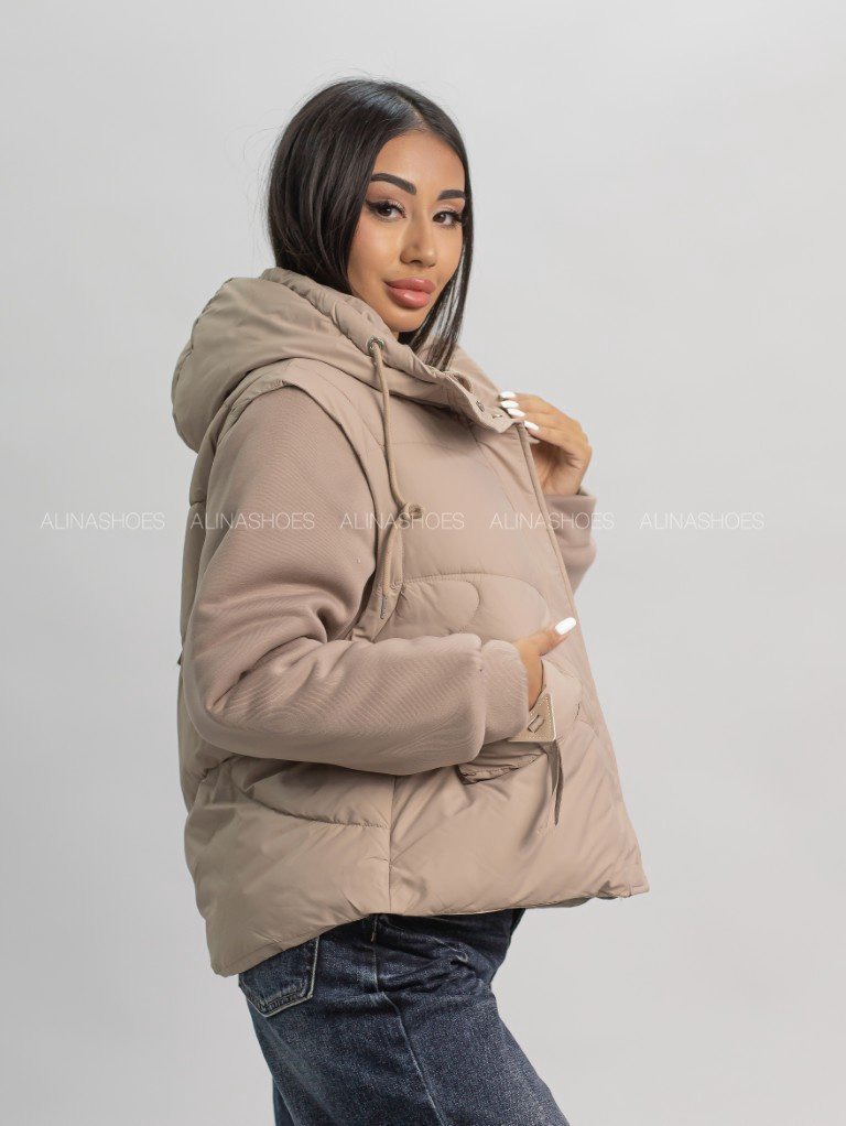 Демисезонная куртка alinashoes темно-бежевый купить,NaN