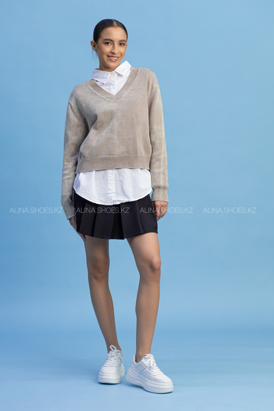 Пуловер alinashoes бежевый купить,NaN