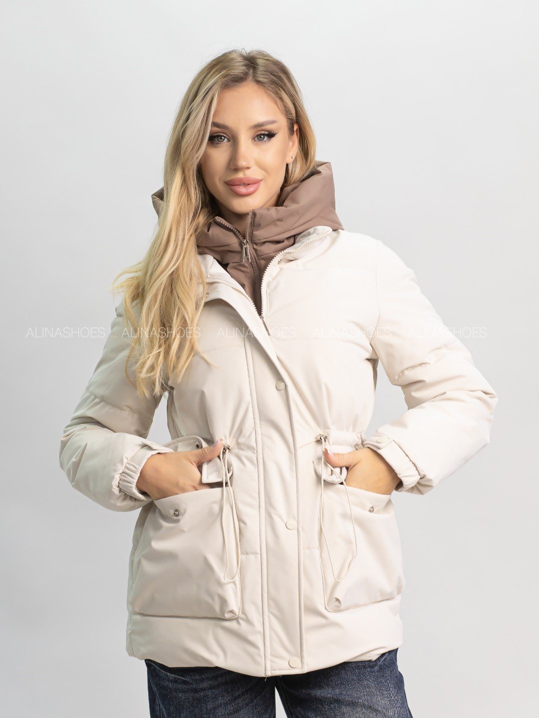 Демисезонная куртка alinashoes светло-бежевый купить,NaN