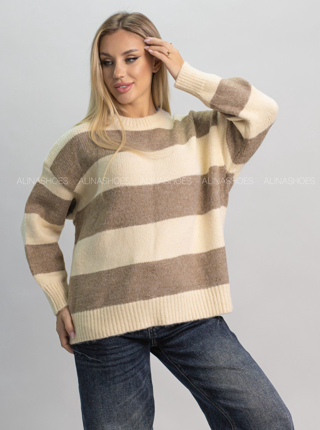 Джемпер alinashoes коричневый купить,NaN