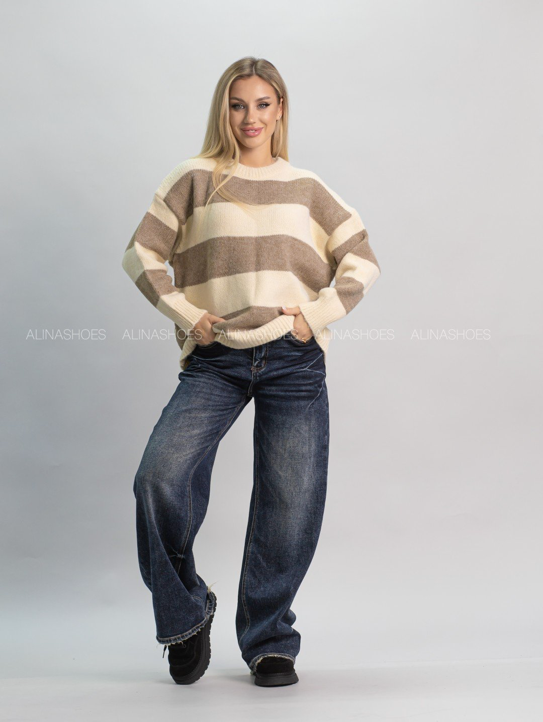 Джемпер alinashoes коричневый купить,NaN