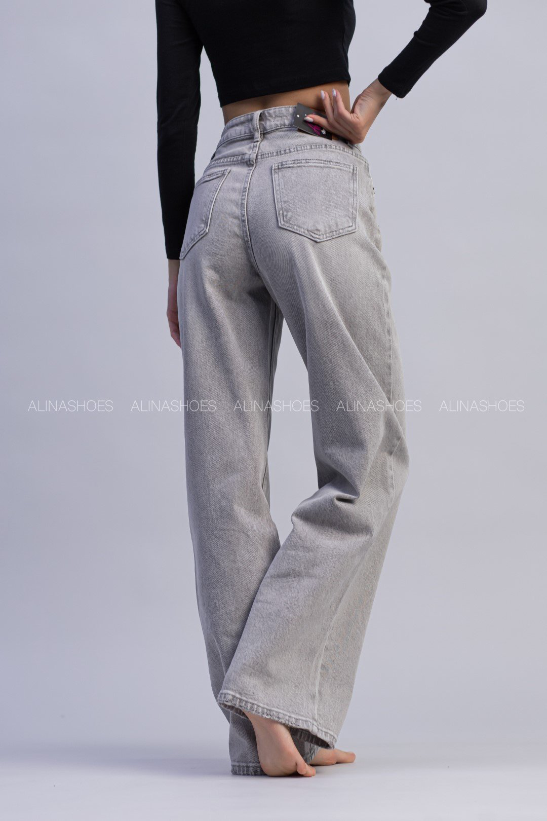 Джинсы прямые alinashoes серый купить,NaN
