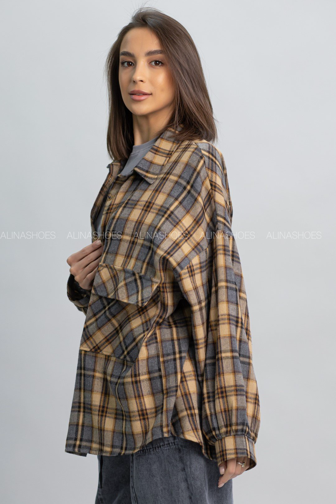 Рубашка alinashoes бежевый купить,NaN