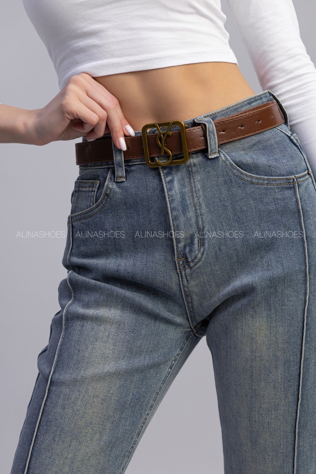 Джинсы зауженные alinashoes голубой купить,NaN