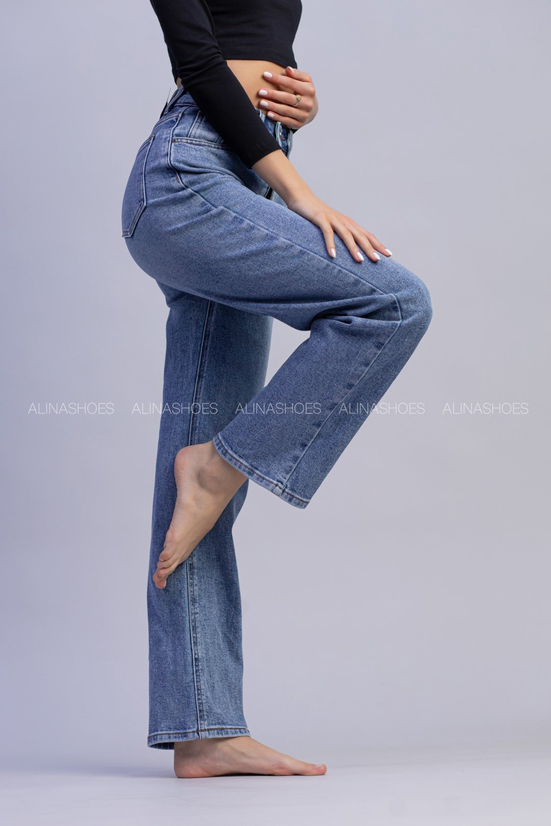 Джинсы прямые alinashoes синий купить,NaN