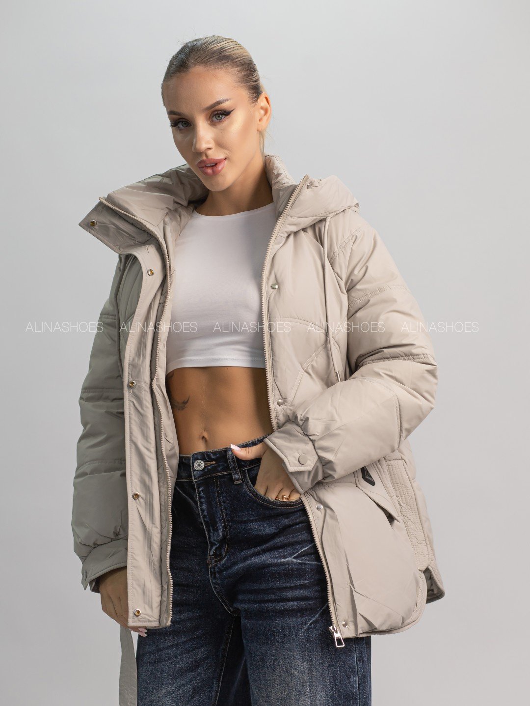 Зимняя куртка alinashoes серый купить,NaN