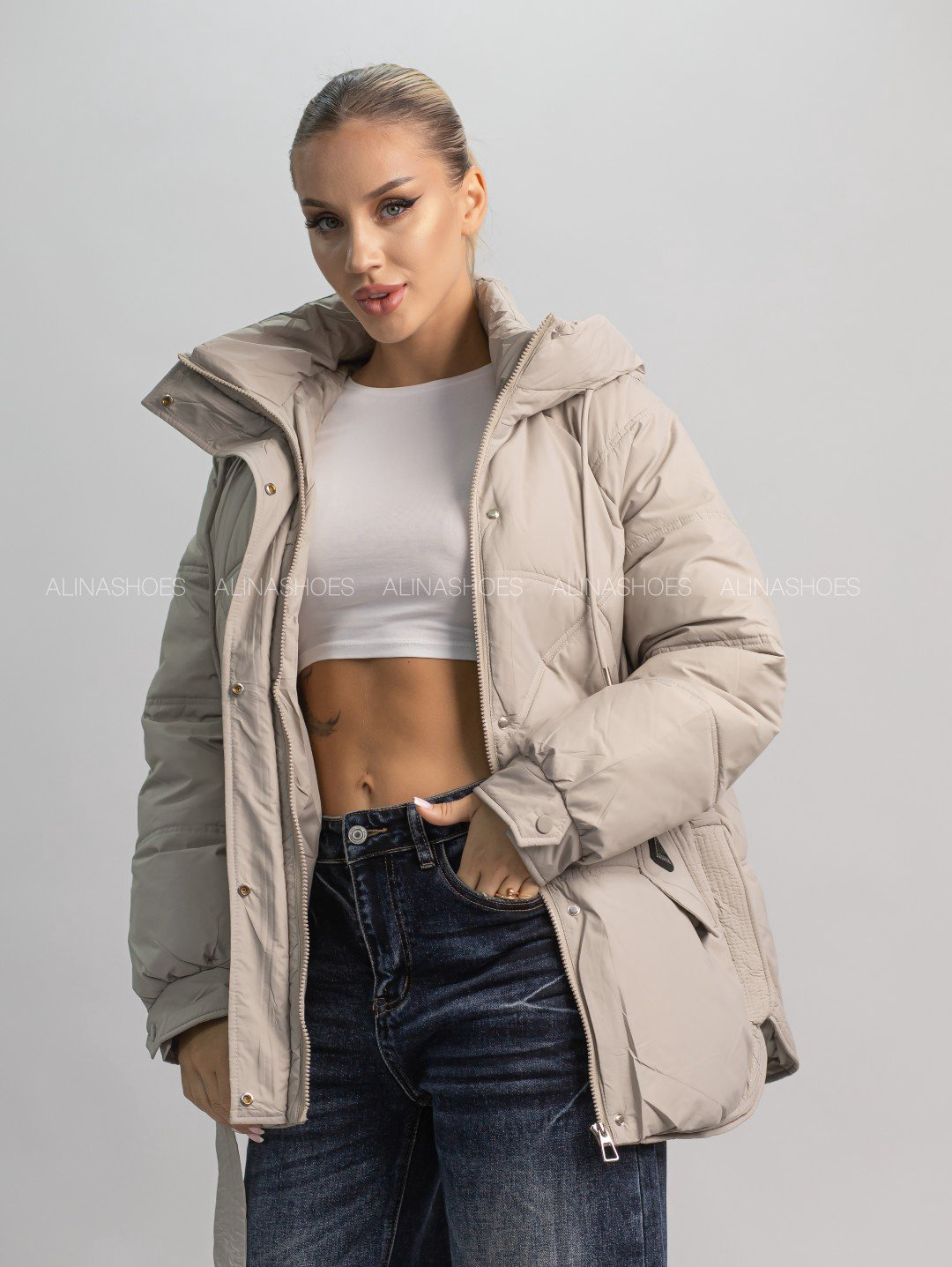 Зимняя куртка alinashoes серый купить,NaN