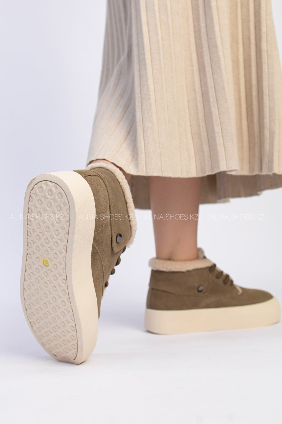 Полуботинки alinashoes хаки купить,NaN