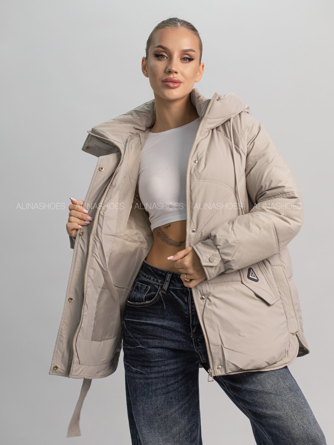 Зимняя куртка alinashoes серый купить,NaN