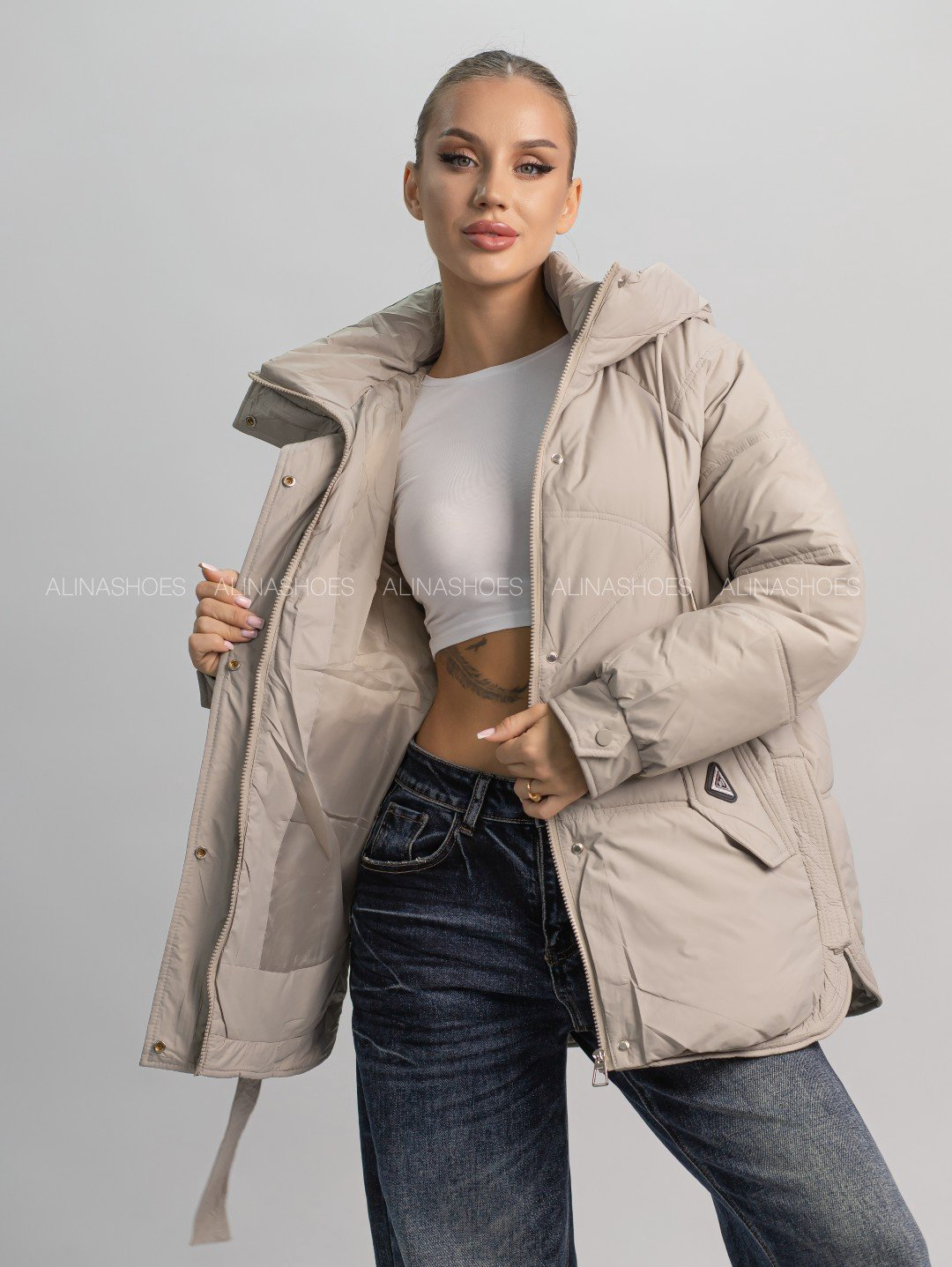 Зимняя куртка alinashoes серый купить,NaN