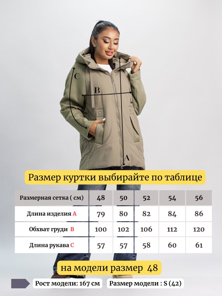 Демисезонная куртка alinashoes хаки купить,NaN