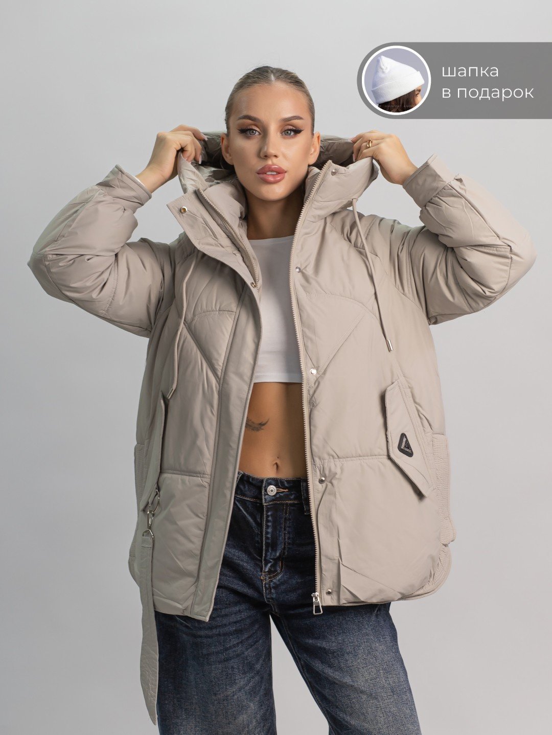 Зимняя куртка alinashoes серый купить,NaN