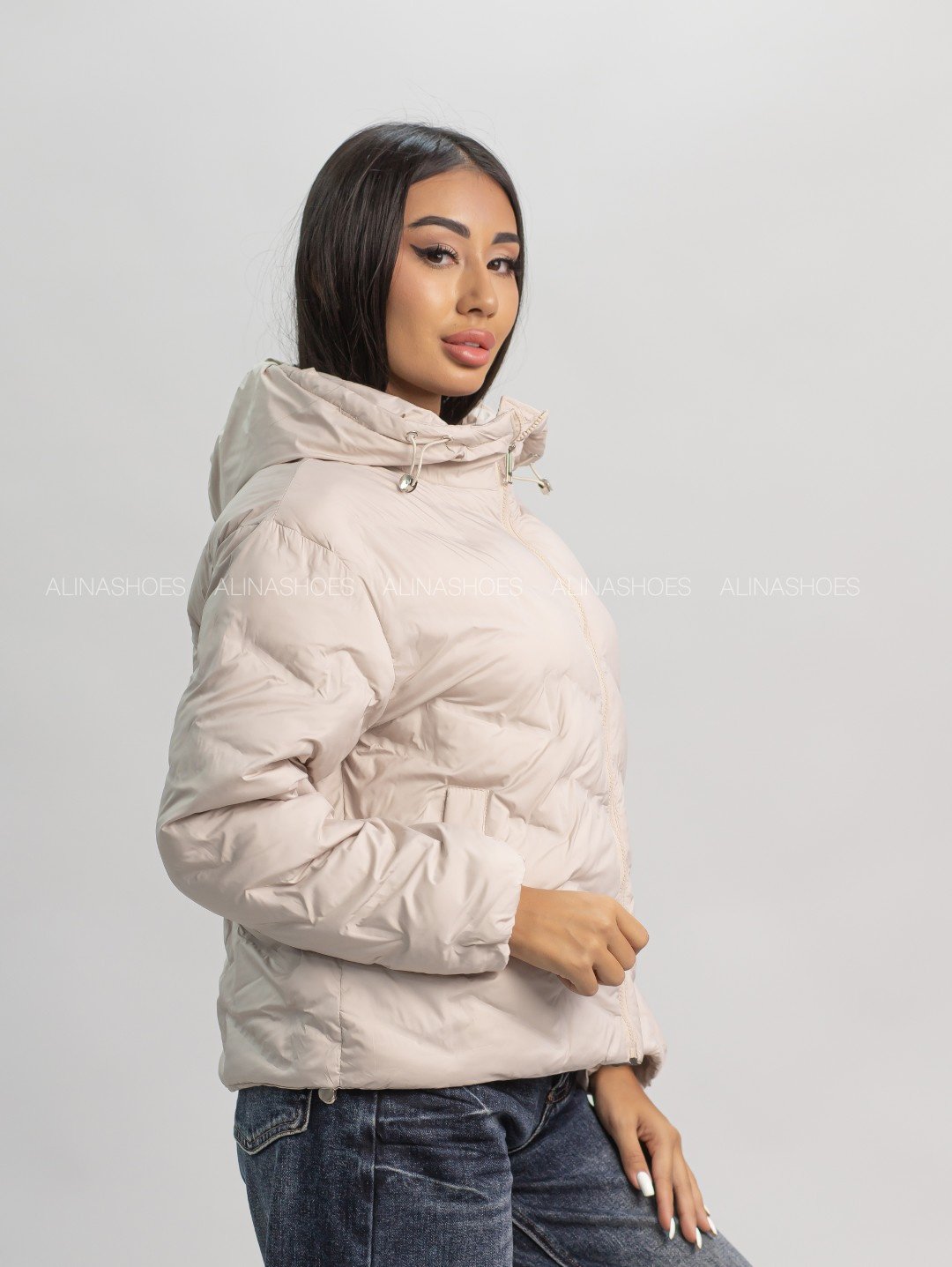 Демисезонная куртка alinashoes темно-бежевый купить,NaN