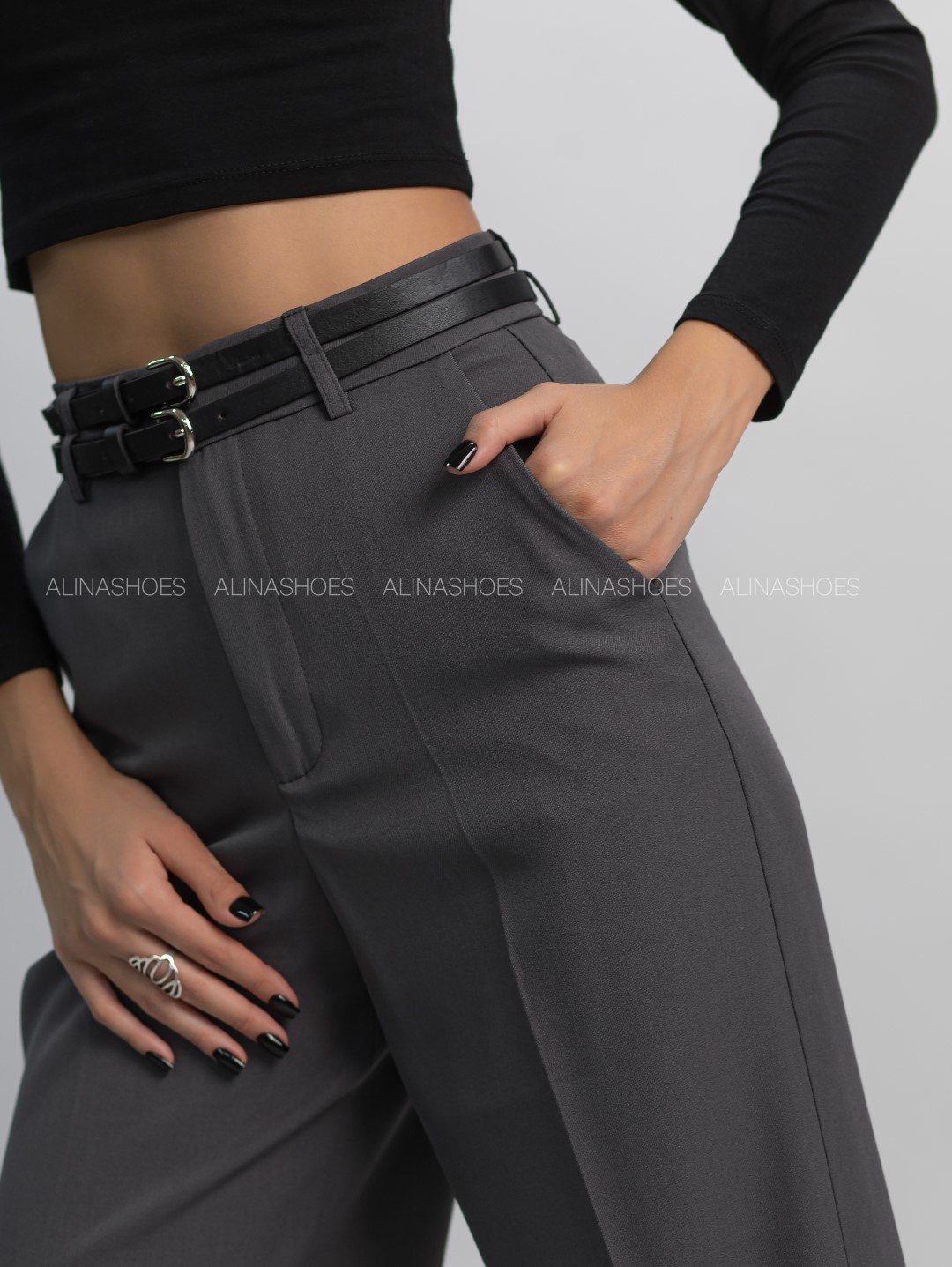Повседневные брюки alinashoes серый купить,NaN