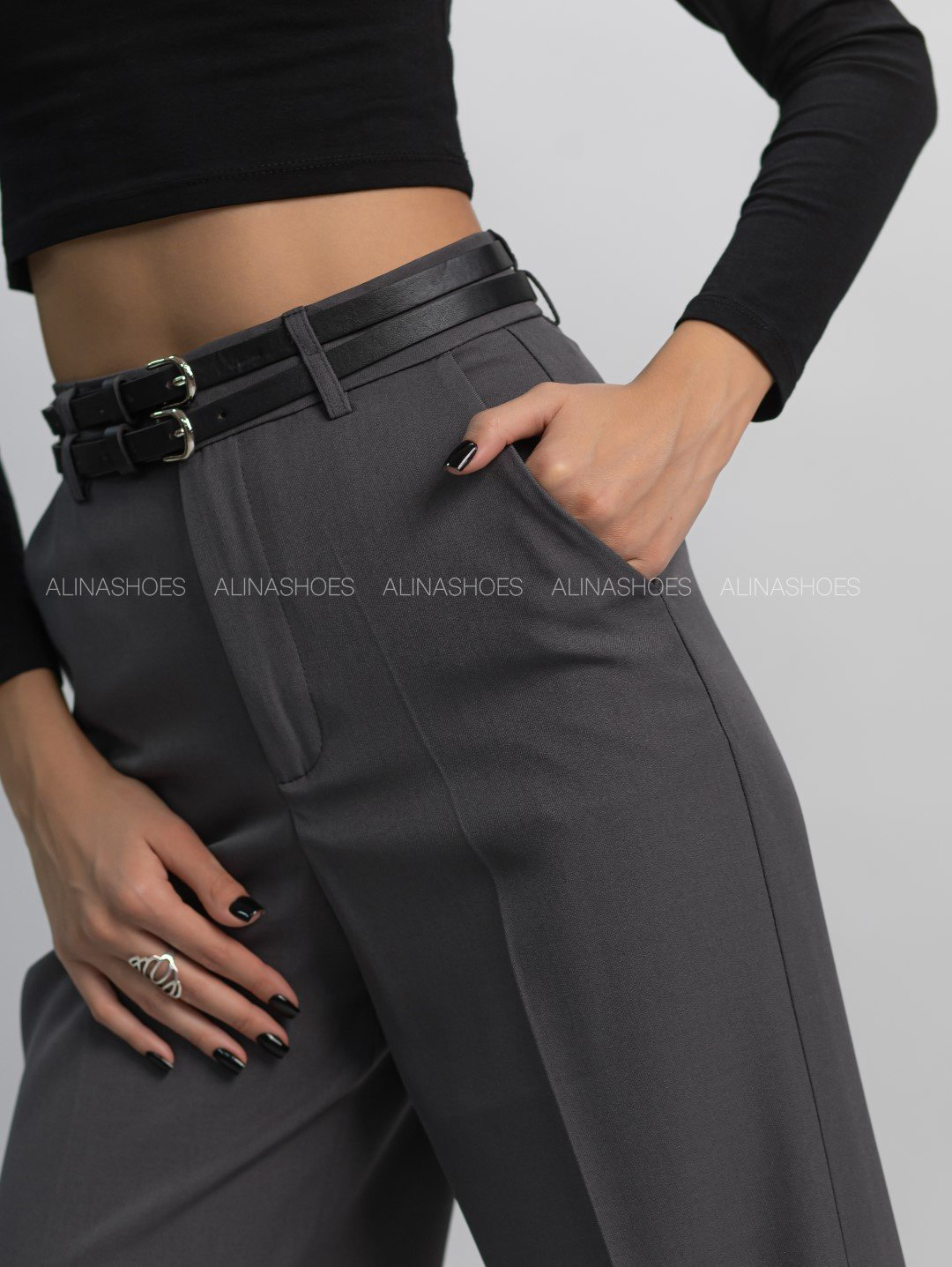 Повседневные брюки alinashoes серый купить,NaN