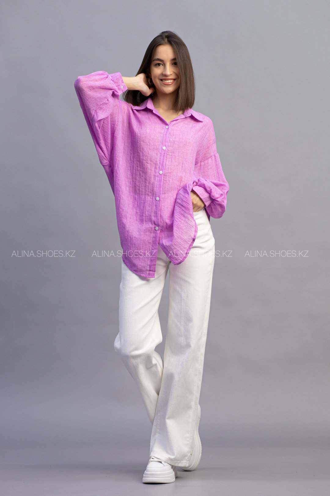 Рубашка alinashoes сиреневый купить,NaN