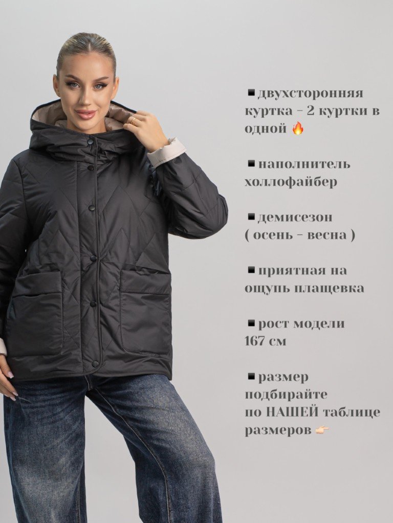 Демисезонная куртка alinashoes черный купить,NaN