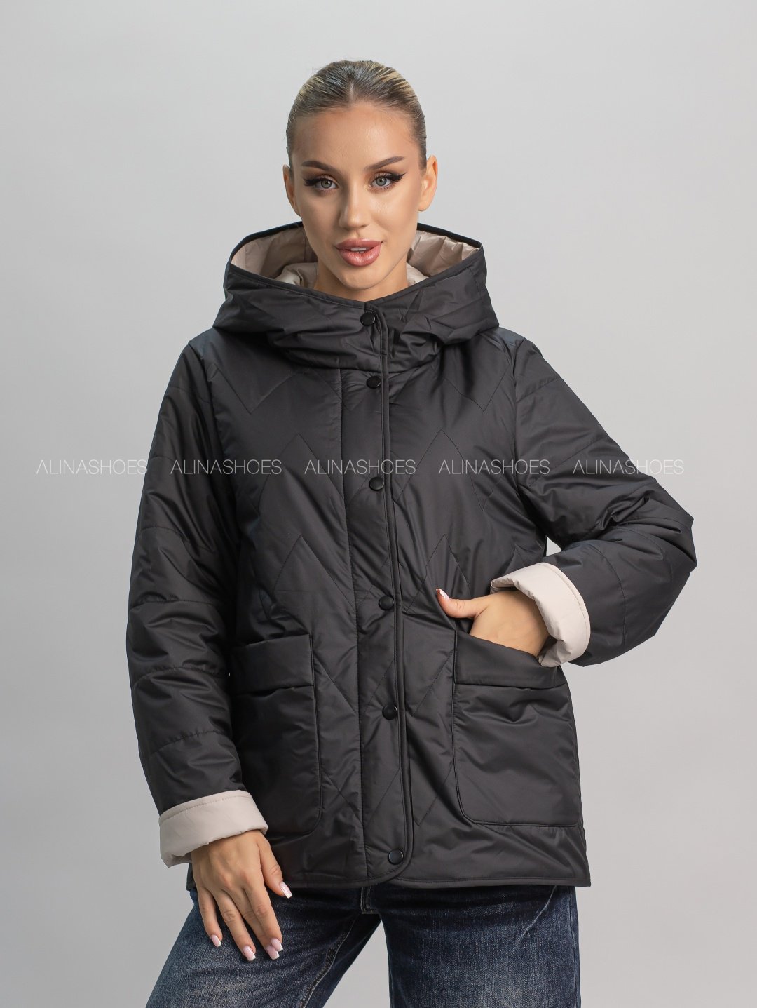 Демисезонная куртка alinashoes черный купить,NaN